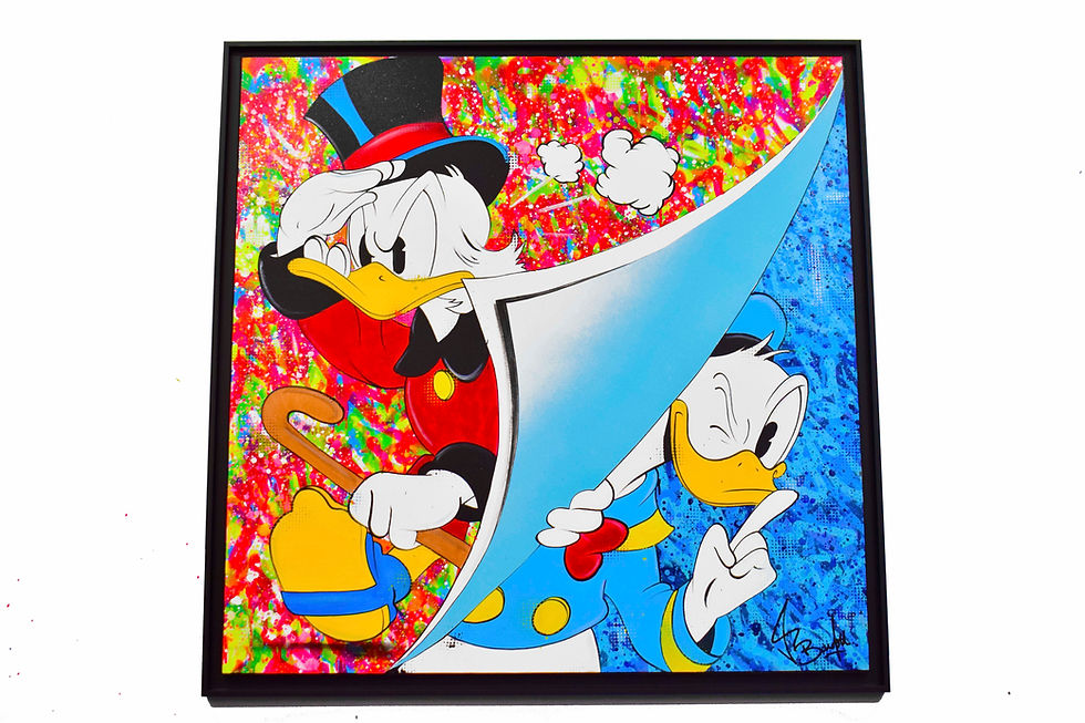 Miniature : Oeuvre Picsou et Donald Duck pop art street art sur toile pour déco murale Disney urbaine et originale