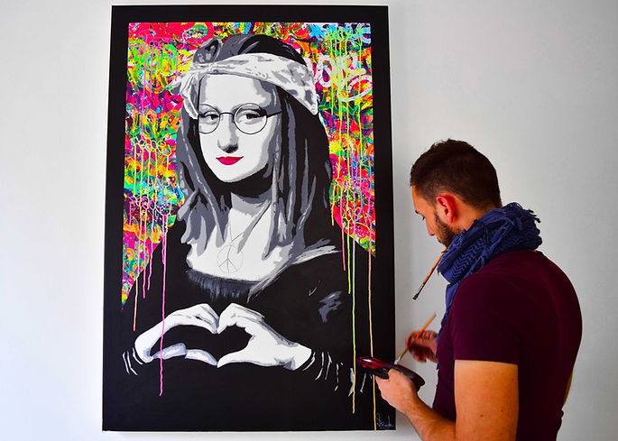 achetez tableau joconde pop art coloré de l'artiste vincent bardou