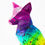 Miniaturbild: Statue renard résine multicolore style origami "Black Fox", sculpture pop art moderne et contemporaine. Vincent Bardou Art