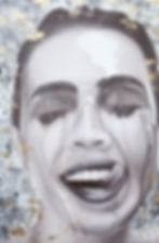 Tableau Femme Street Art et Abstrait, portrait original peint par l’artiste Vincent Bardou, galerie d’art en ligne