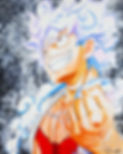 achetez tableau luffy gear 5 street art