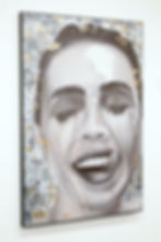 Tableau Femme Street Art et abstrait, portrait coloré signé Vincent Bardou, galerie d’art contemporaine, œuvre originale