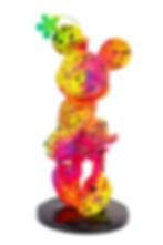 Statue Minnie Mouse Pop multicolore. Résine pop art, graffiti street art. Style Orlinski, déco design Vincent Bardou.