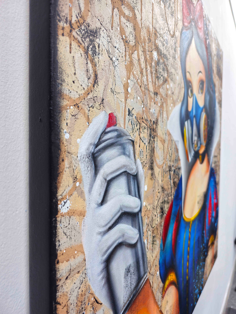 Miniature : Détail tableau Blanche-Neige Pop Art Disney sur toile signée Vincent Bardou