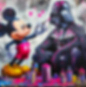 tableau dark vador et mickey pop art