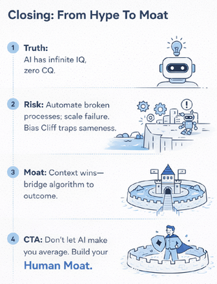 Stop asking what AI can do. Start asking what only humans can do. Your Moat is at risk.
