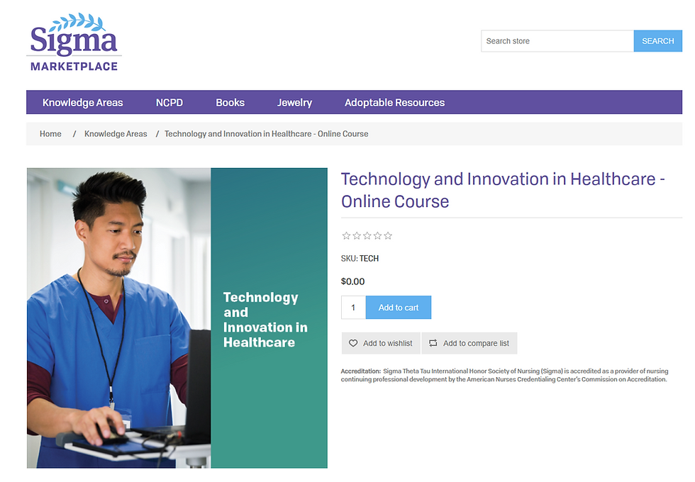 Sigma Nursing launches online course on Technology and Innovation in Healthcare that includes the AI Nurses Network