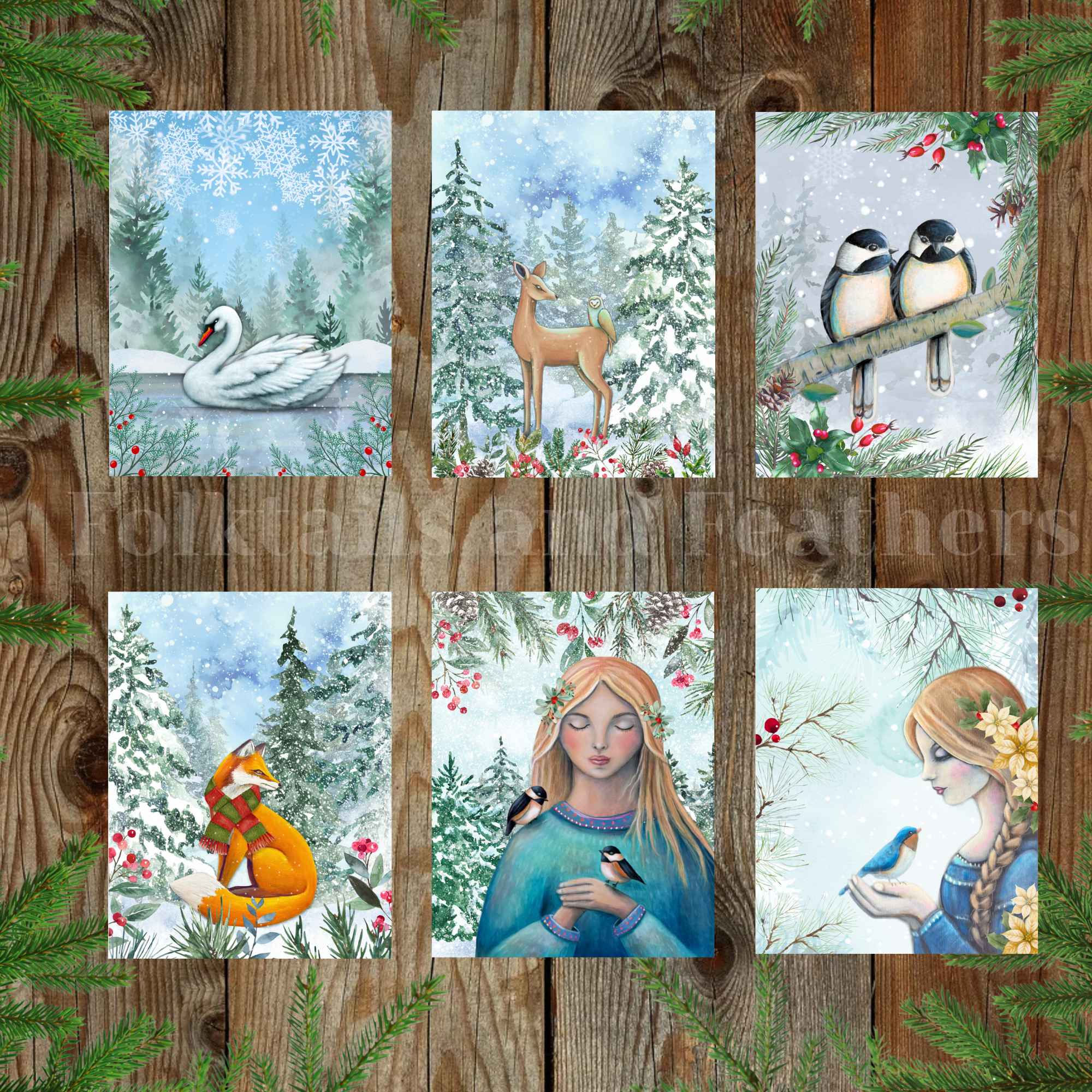 Woodland Animal Holiday Card Set