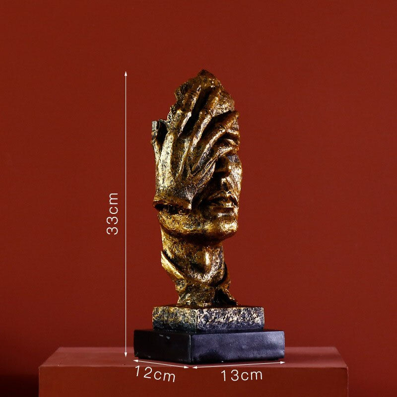 Thumbnail: Resin Sculpture Nordic Home Decoration Silence Is Gold Statue 