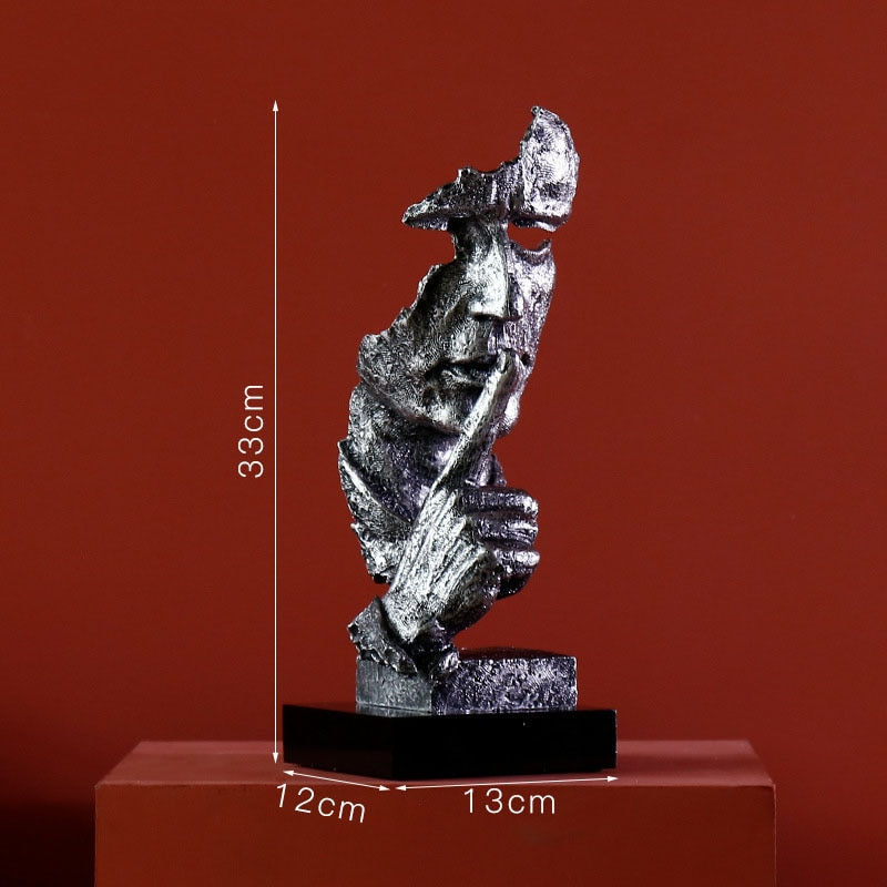 Thumbnail: Resin Sculpture Nordic Home Decoration Silence Is Gold Statue 