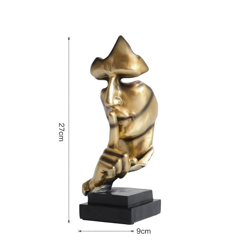 Thumbnail: Resin Sculpture Nordic Home Decoration Silence Is Gold Statue 