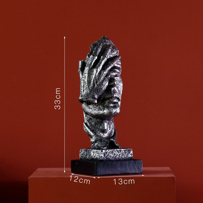 Thumbnail: Resin Sculpture Nordic Home Decoration Silence Is Gold Statue 