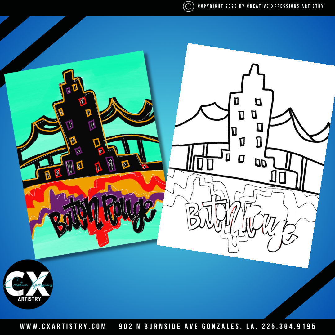 Baton Rouge, La - DIY Paint Kit- Paint & Sip Kit - Louisiana Art