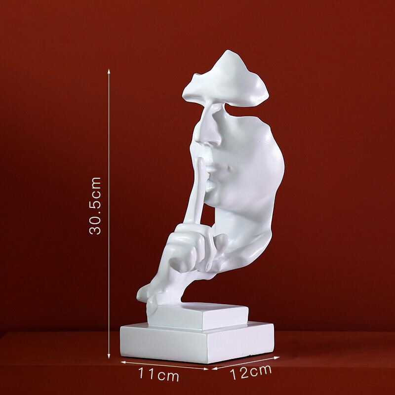Thumbnail: Resin Sculpture Nordic Home Decoration Silence Is Gold Statue 