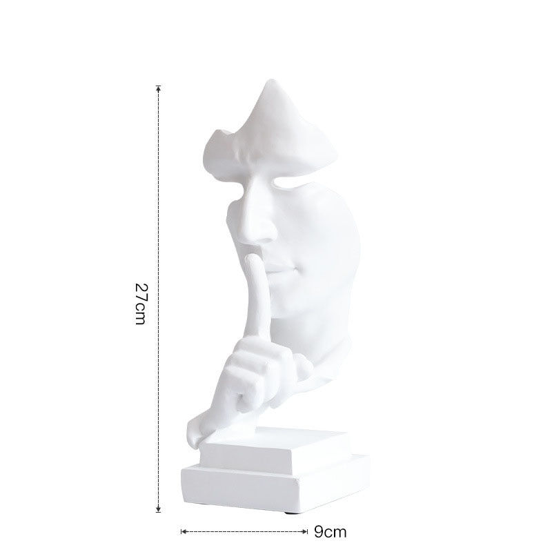 Thumbnail: Resin Sculpture Nordic Home Decoration Silence Is Gold Statue 