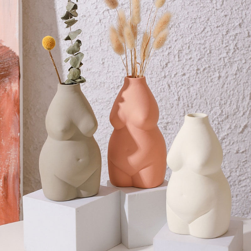 Thumbnail: Nordic Creative Ceramic Bust Body Art Abstract Vase 