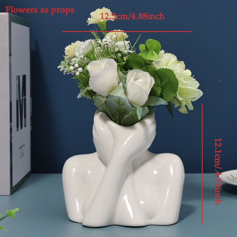 Thumbnail: Nordic Ceramic Simulation Human Body Art Vase Sculpture 