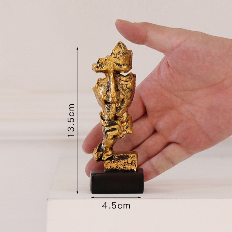 Thumbnail: Resin Sculpture Nordic Home Decoration Silence Is Gold Statue 
