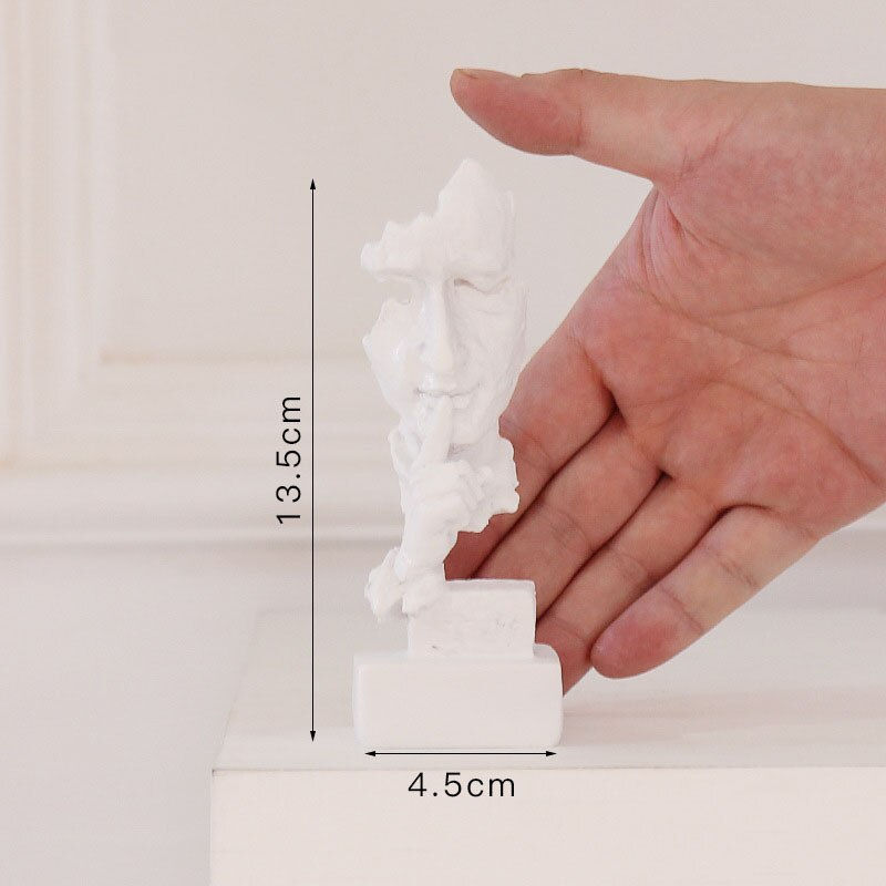 Thumbnail: Resin Sculpture Nordic Home Decoration Silence Is Gold Statue 