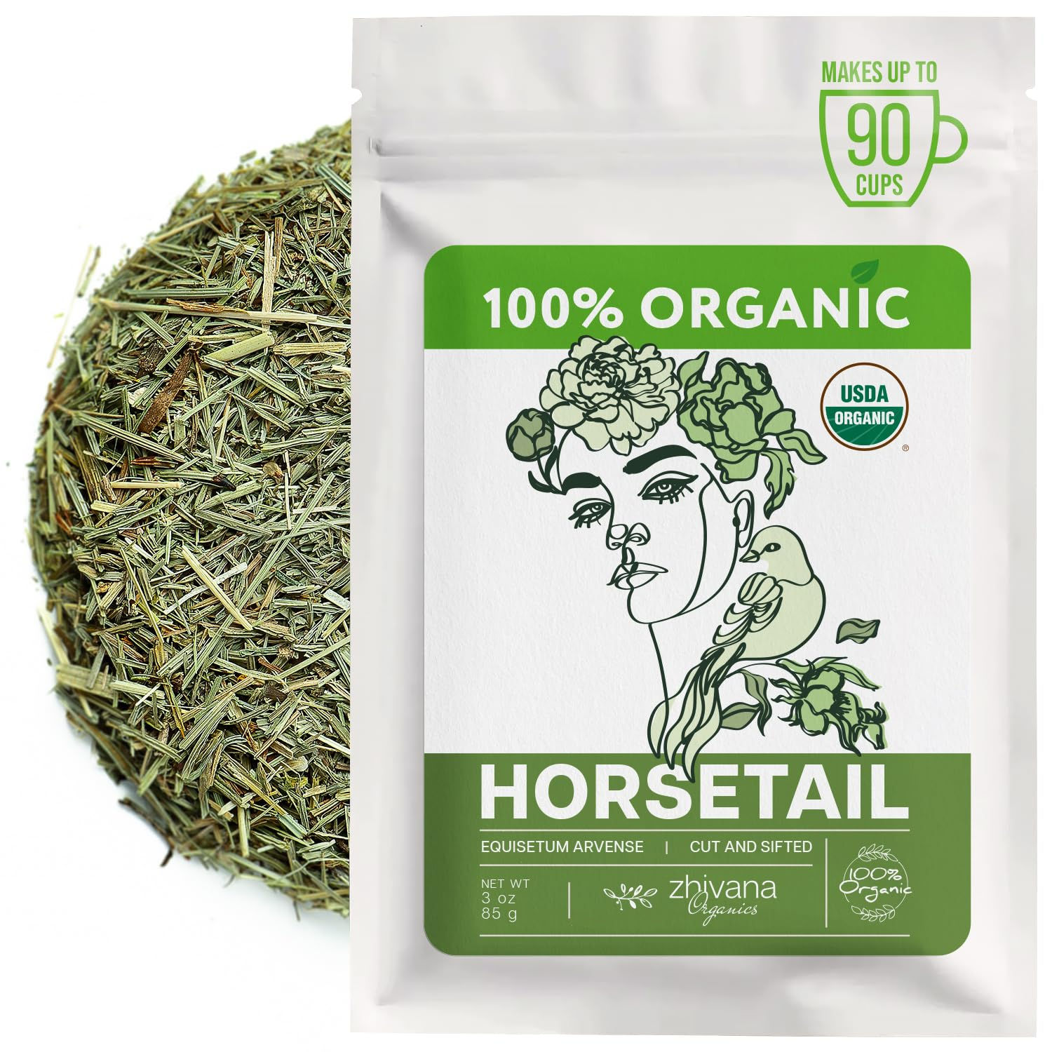 Horsetail Tea Organic (3 oz.) - Organic Horsetail Herb (Equisetum arvense) - ...