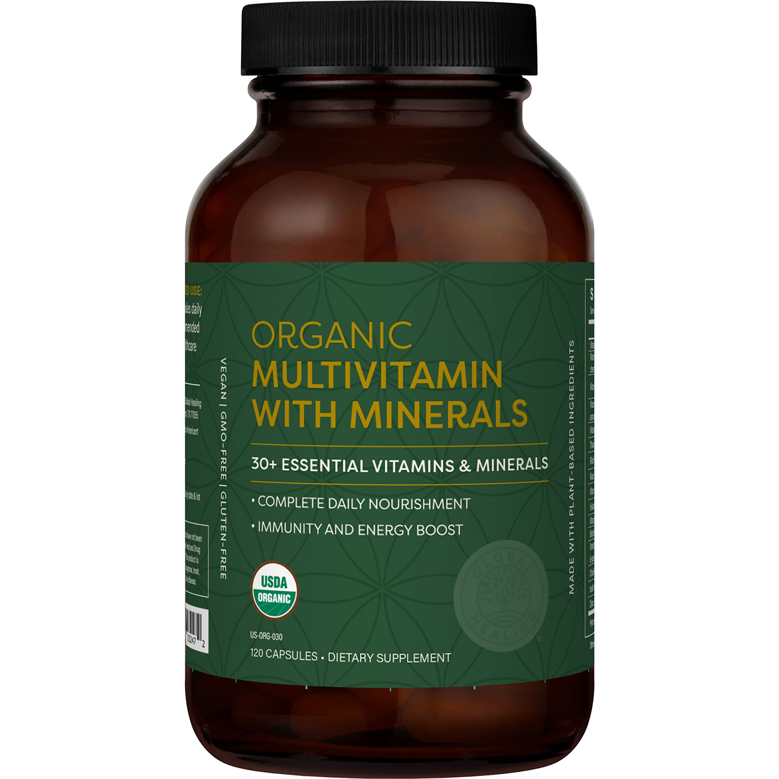 Global Healing Center - USDA Organic Multivitamin for Women & Men - Vitamins ...