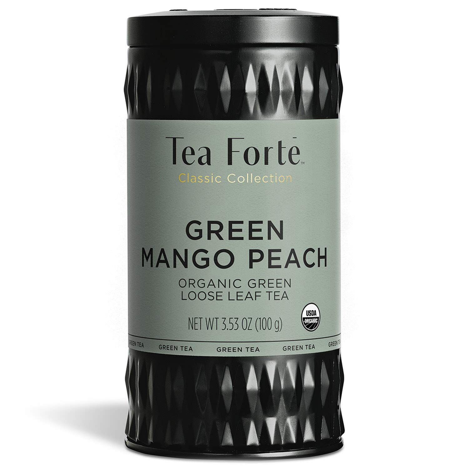 Tea Forte Green Mango Peach Premium Organic Loose Leaf Caffeinated Green Tea ...