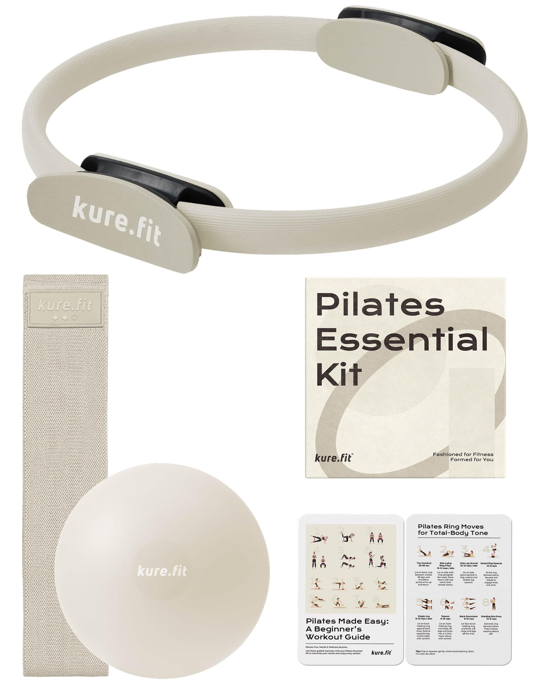 kure.fit Pilates Kit for Women – Home Pilates Equipment Set with Ring, Ball &...