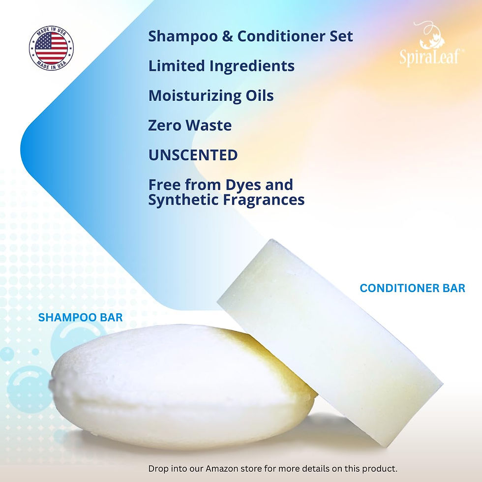 Thumbnail: SPIRALEAF Solid Shampoo Bar & Conditioner Bar Set, UNSCENTED, Limited Ingredi...