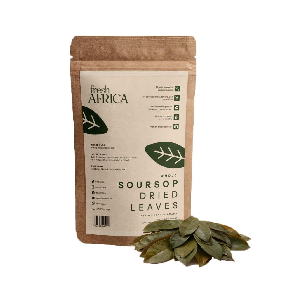 Organic Soursop Leaves | 100% Natural Dried Graviola Whole Leaves | Guanabana...