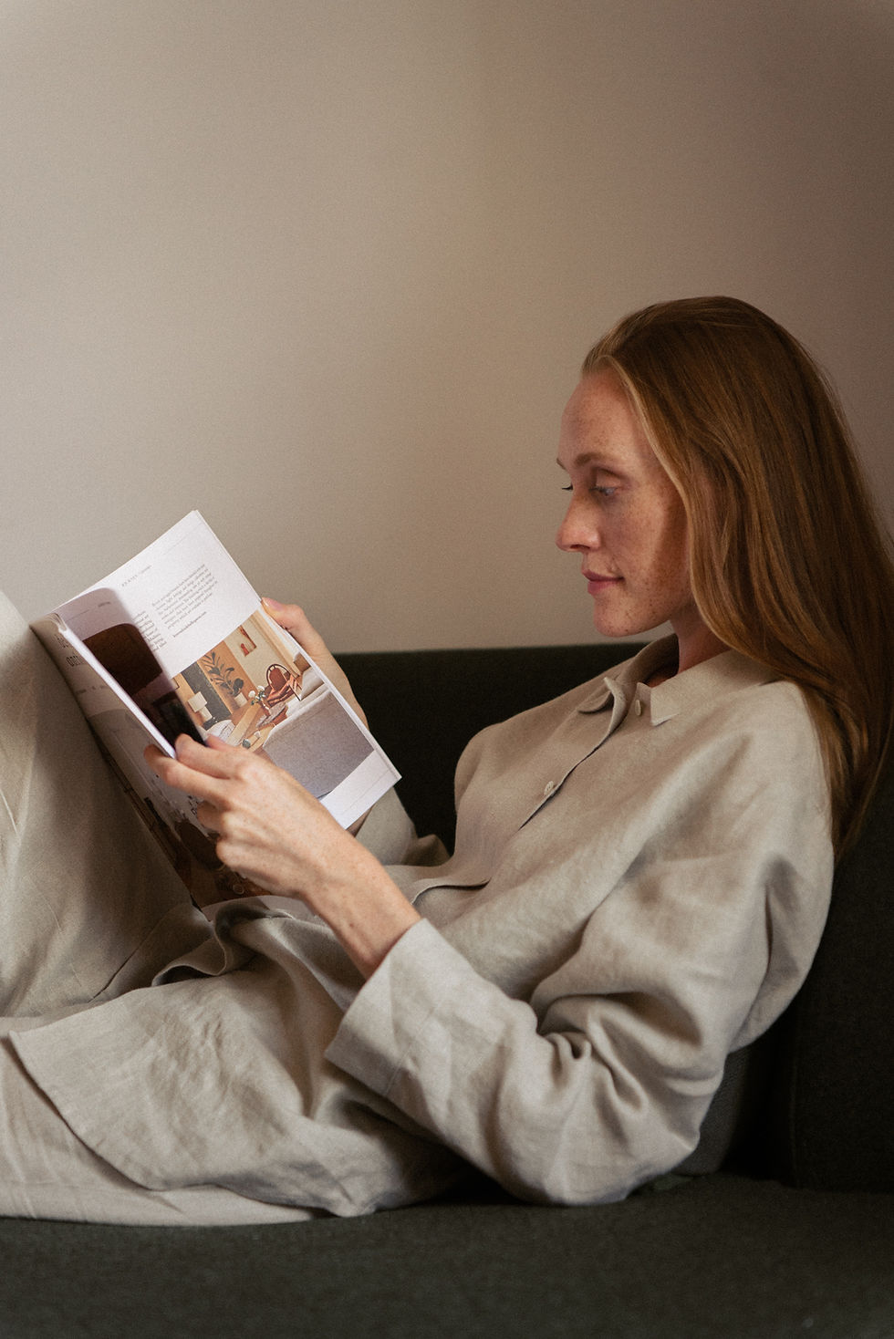 Thumbnail: Linen Lounge Set with Pants - Ida Shirt and Eva Pants