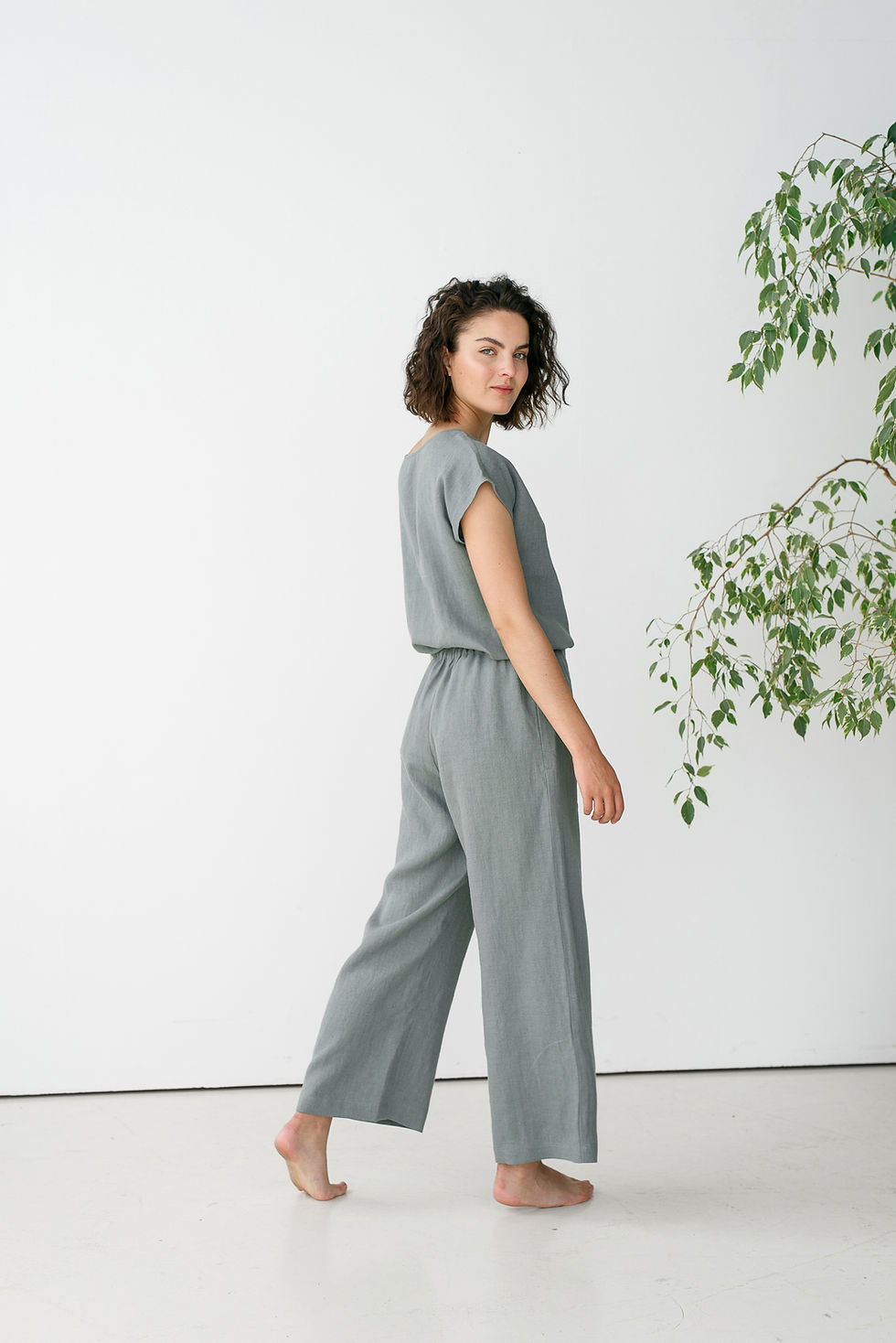 Thumbnail: Linen Set with Wide Pants - Audrey Top and Ruth Pants