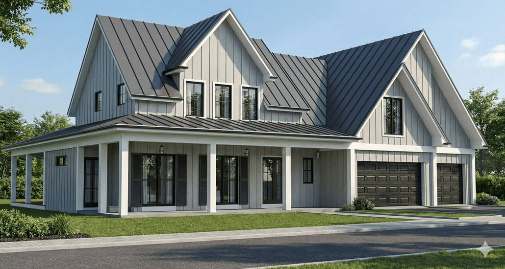 Angled front view of Shady Lawn second-floor addition design