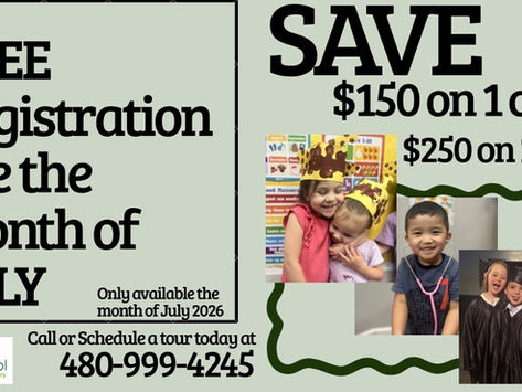 ENROLL NOW! Free Registration Fee the month of July!