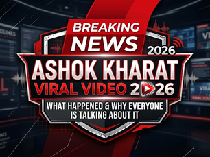Breaking news graphic showing "Ashok Kharat Viral Video 2026" with "What happened & why everyone is talking about it" in bold text.