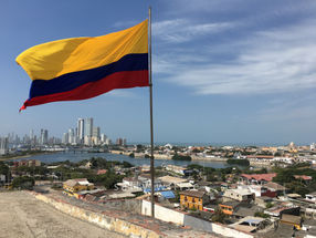 Colombian Flag, Cartagena Castle of San Felipe of Barajas