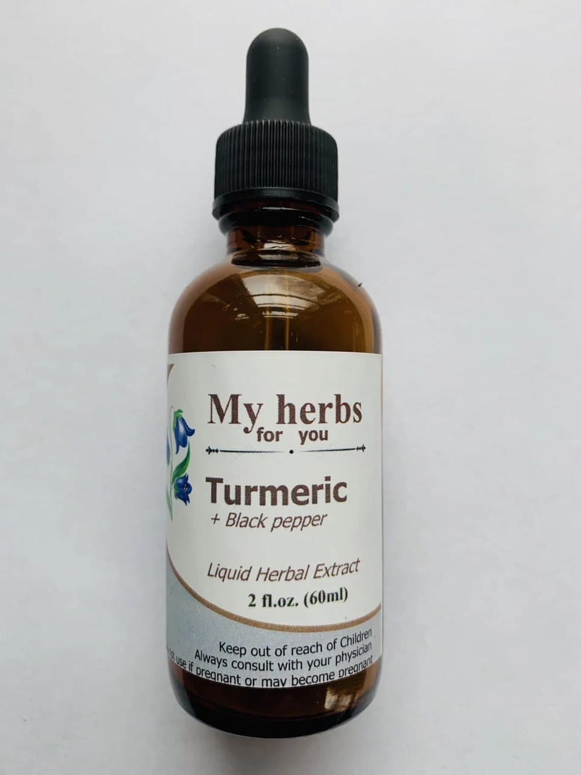 TURMERIC + Black Pepper Tincture, Organic Myherbsforyou