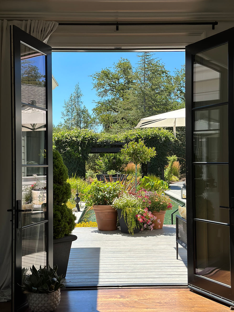 Beautiful garden view at Rock Haven Farm, Santa Rosa, CA