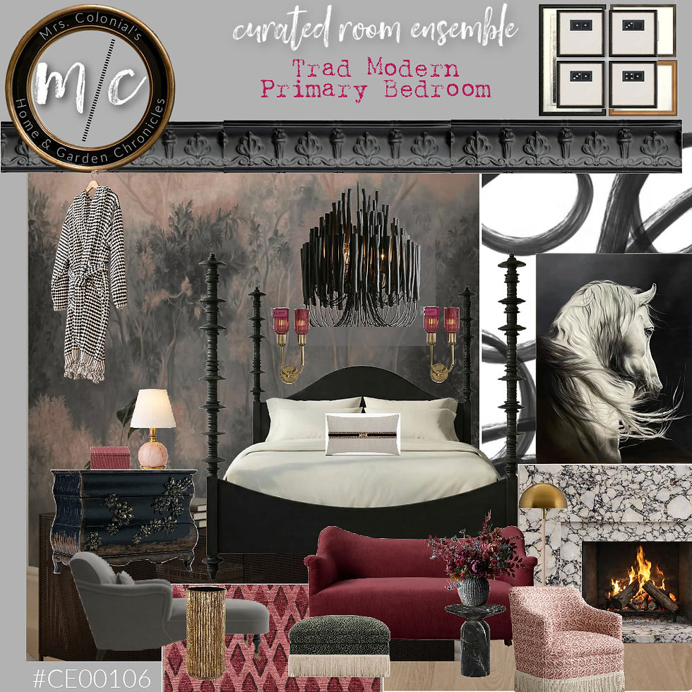 Curated Room Ensemble for a Trad/Modern Primary Bedroom