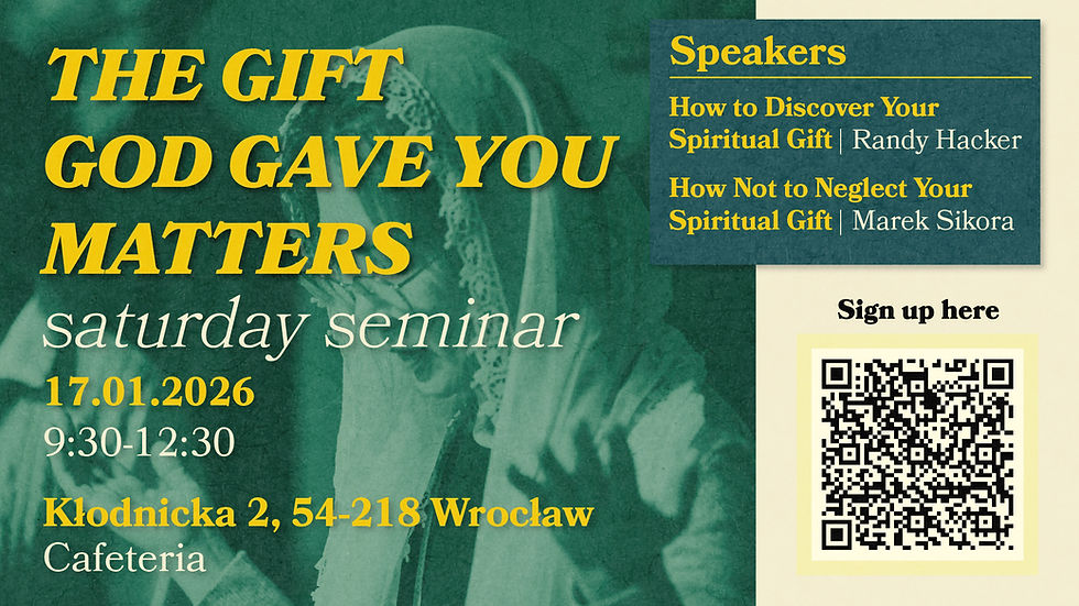 Saturday Seminar | The Gift God Gave You Matters
