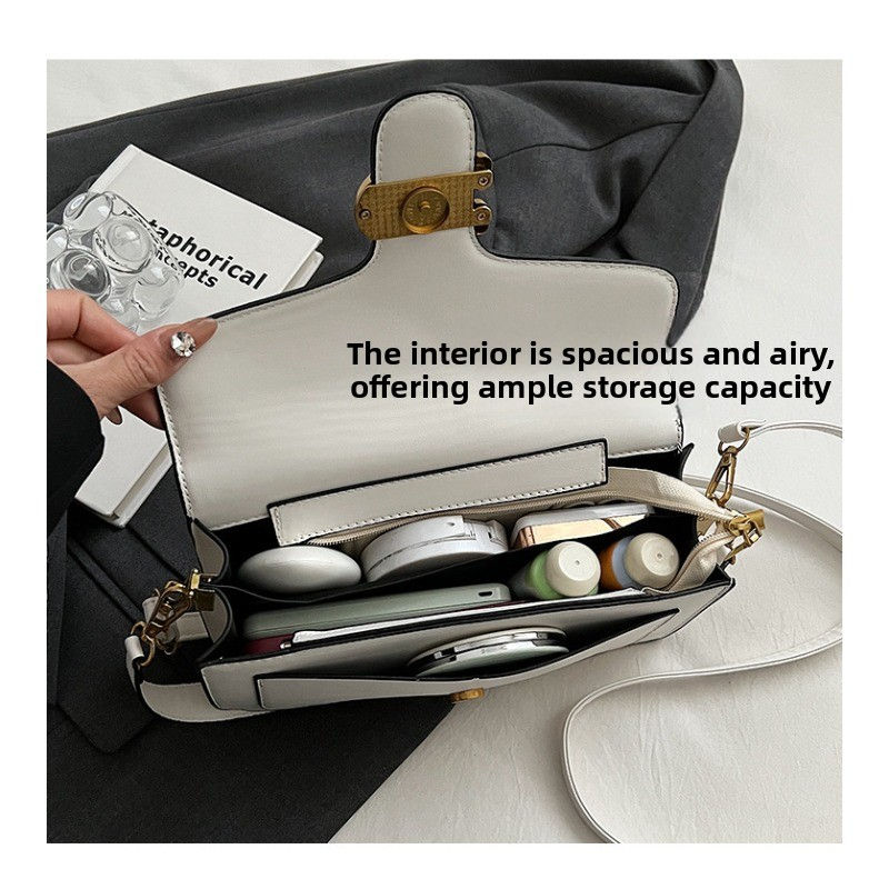 Thumbnail: New niche bag women's premium texture solid color simple and versatile small squ