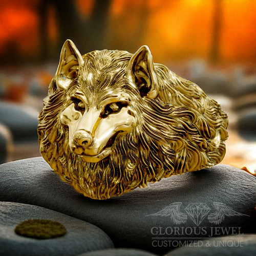 Handcrafted Wolf Ring Unique Engraved Design Bold Heavy Wolf Ring  Detailed GLORIOUS JEWEL