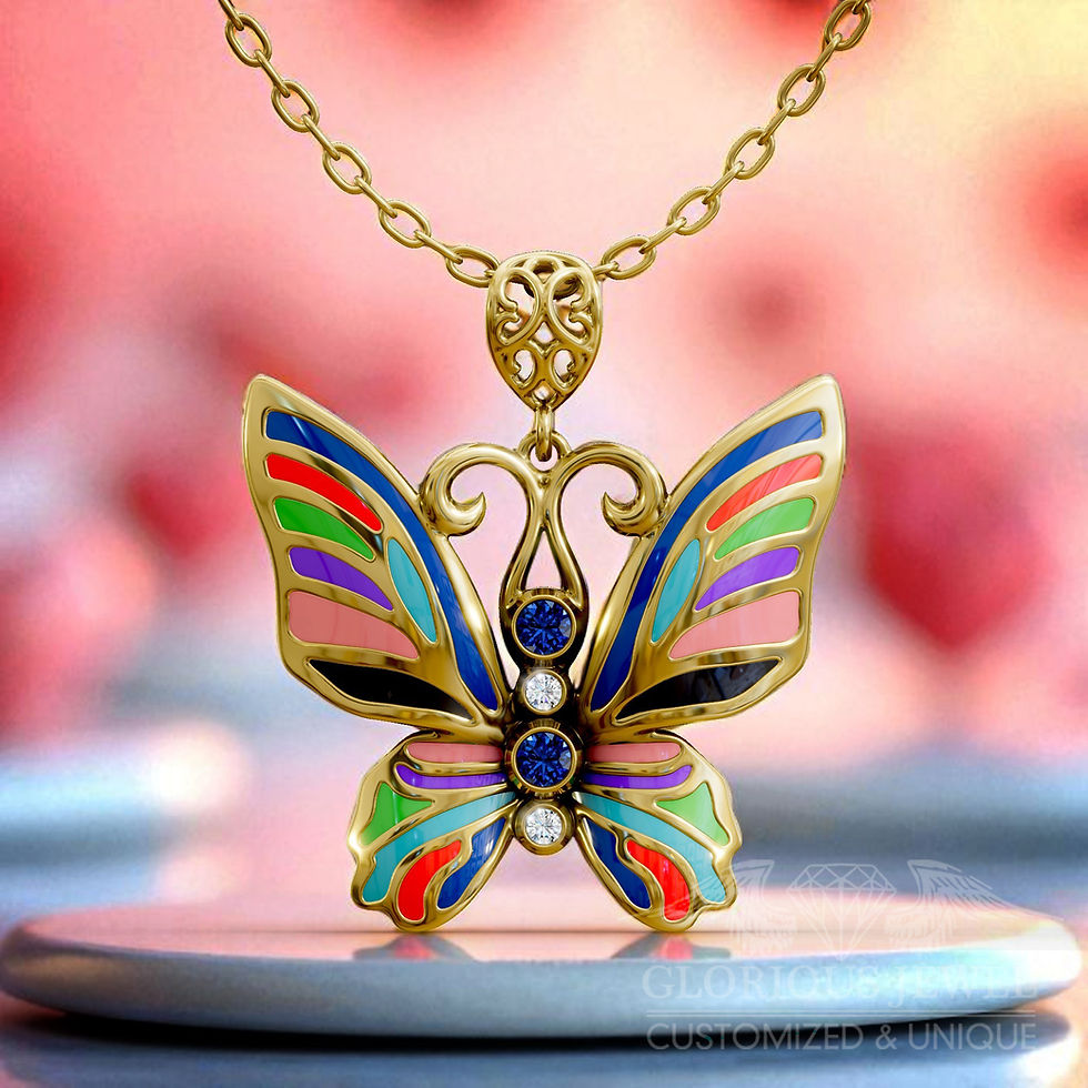 Gold Butterfly pendant, Unique Butterfly Necklace, Custome made Butterfly