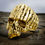 Thumbnail: Silver and Gold Skull Rock Ring - Unique Mixed Metal Jewelry - Mixed Metal Skull