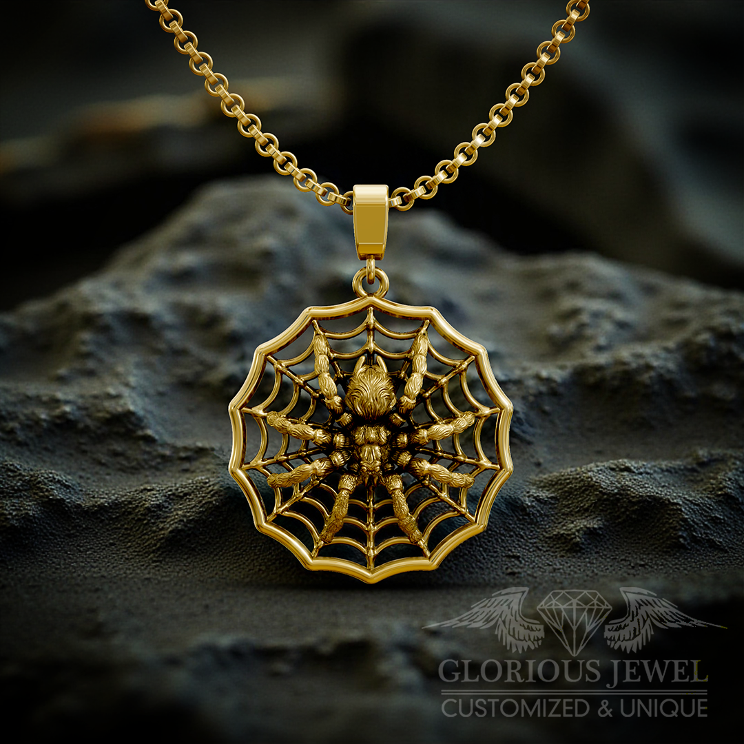 Handmade Wild Tarantula Pendant in Gold and Silver - Nature-Inspired Jewelry
