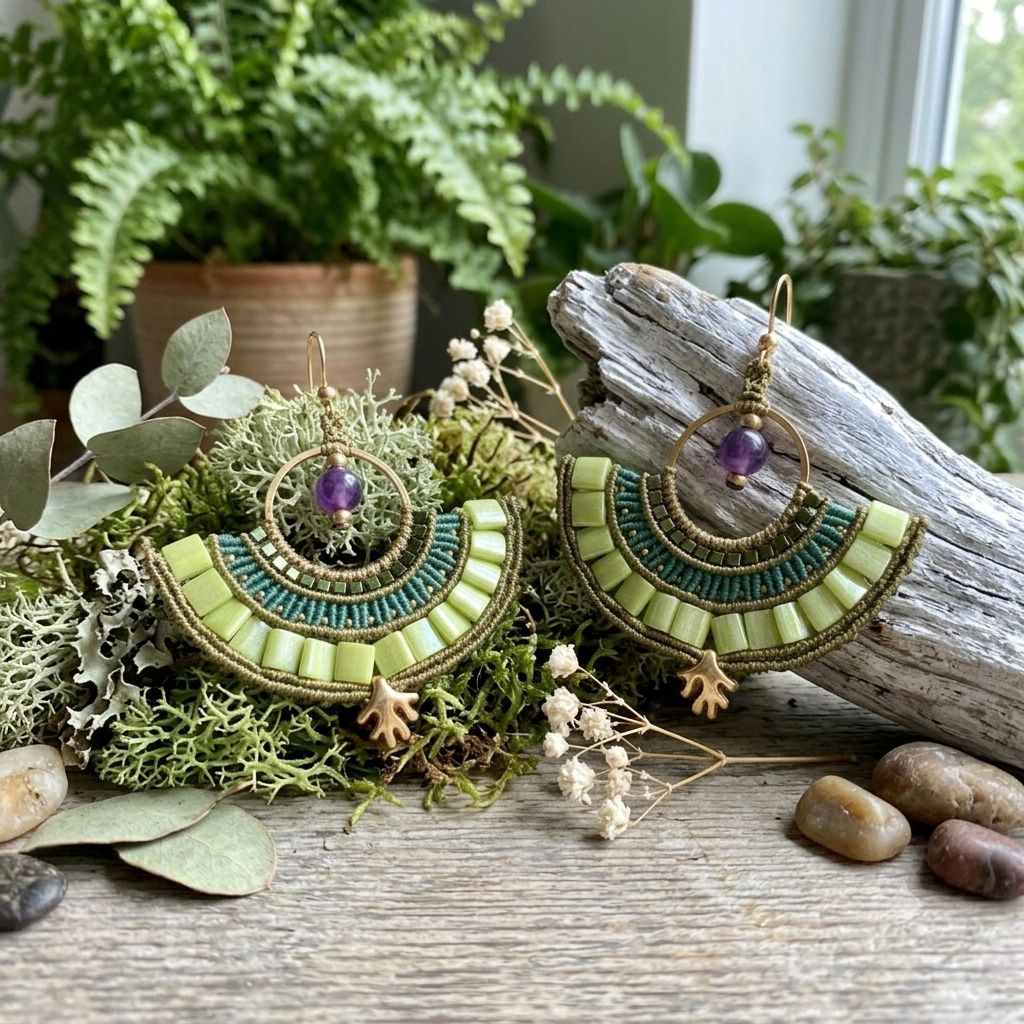 Boucles d'oreilles tissées