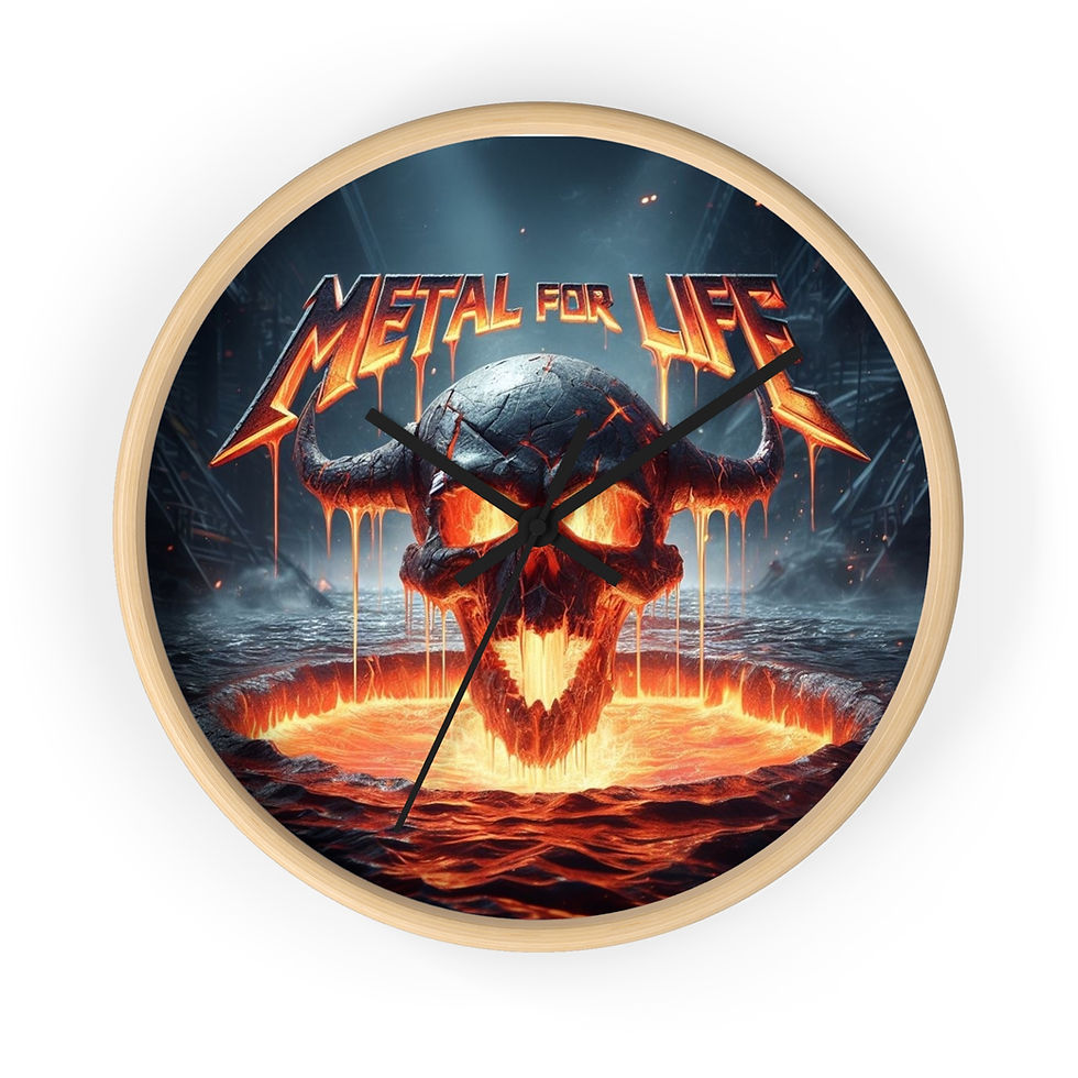 Metal for Life Skull Wall Clock | Rock Music Decor | Heavy Metal Gift |