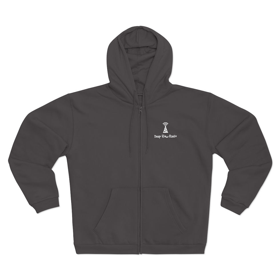 Unisex Hooded Zip Sweatshirt: Cozy & Stylish Radio Vibe for Music Lovers, 