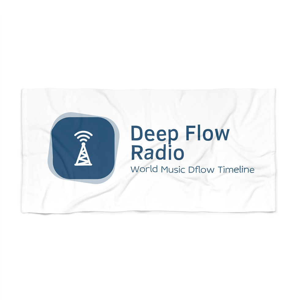 Deep Flow Radio Beach Towel, Music Lover's Beach Accessory, 