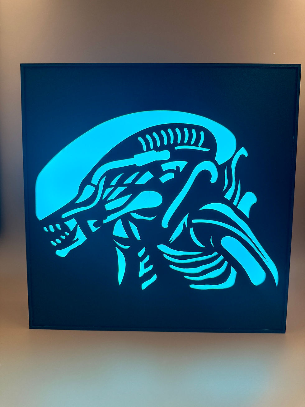 Thumbnail: Alien Inspired Wooden Light Box With Built In Multicolour LED Lights and Remote