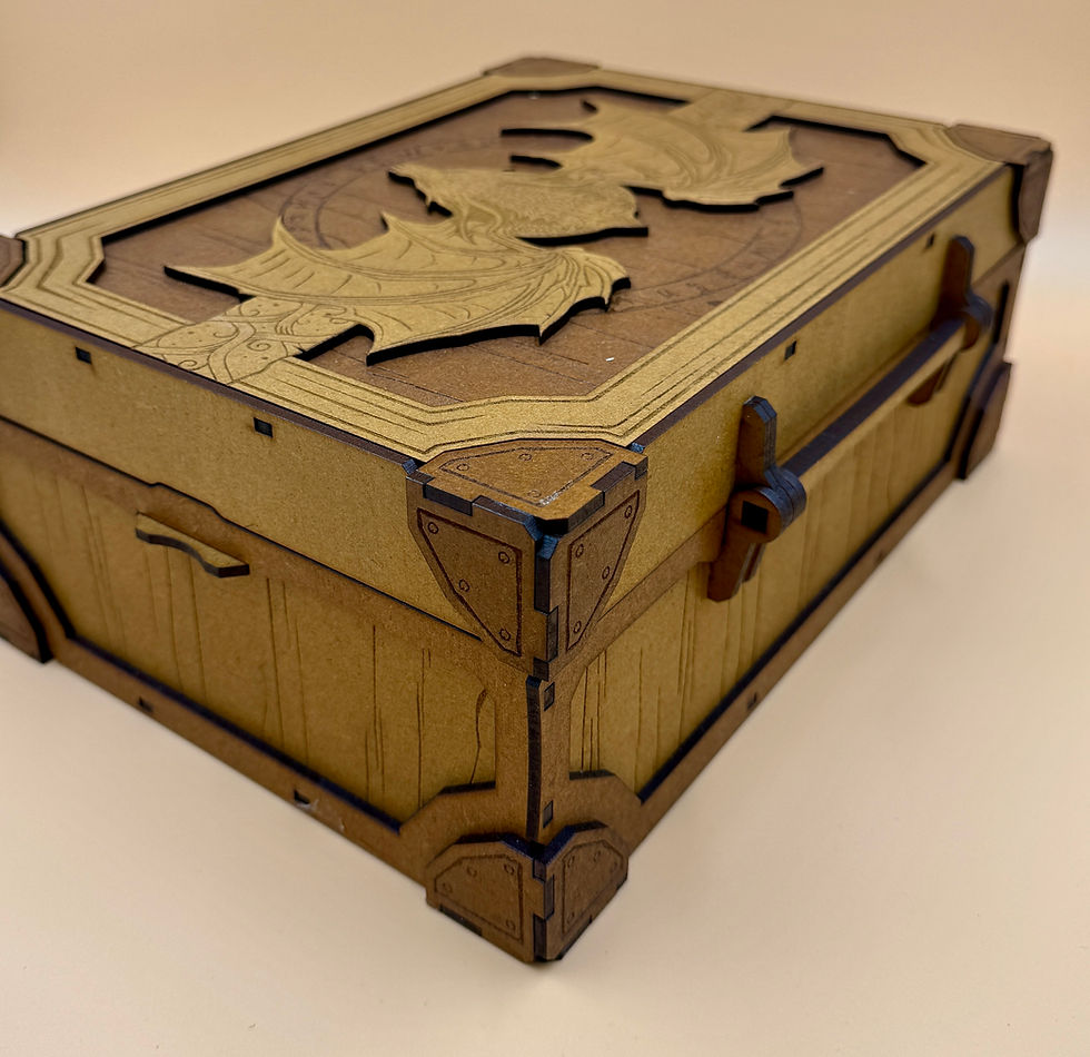 Thumbnail: Wooden Dragon Chest With Card and Dice Holder